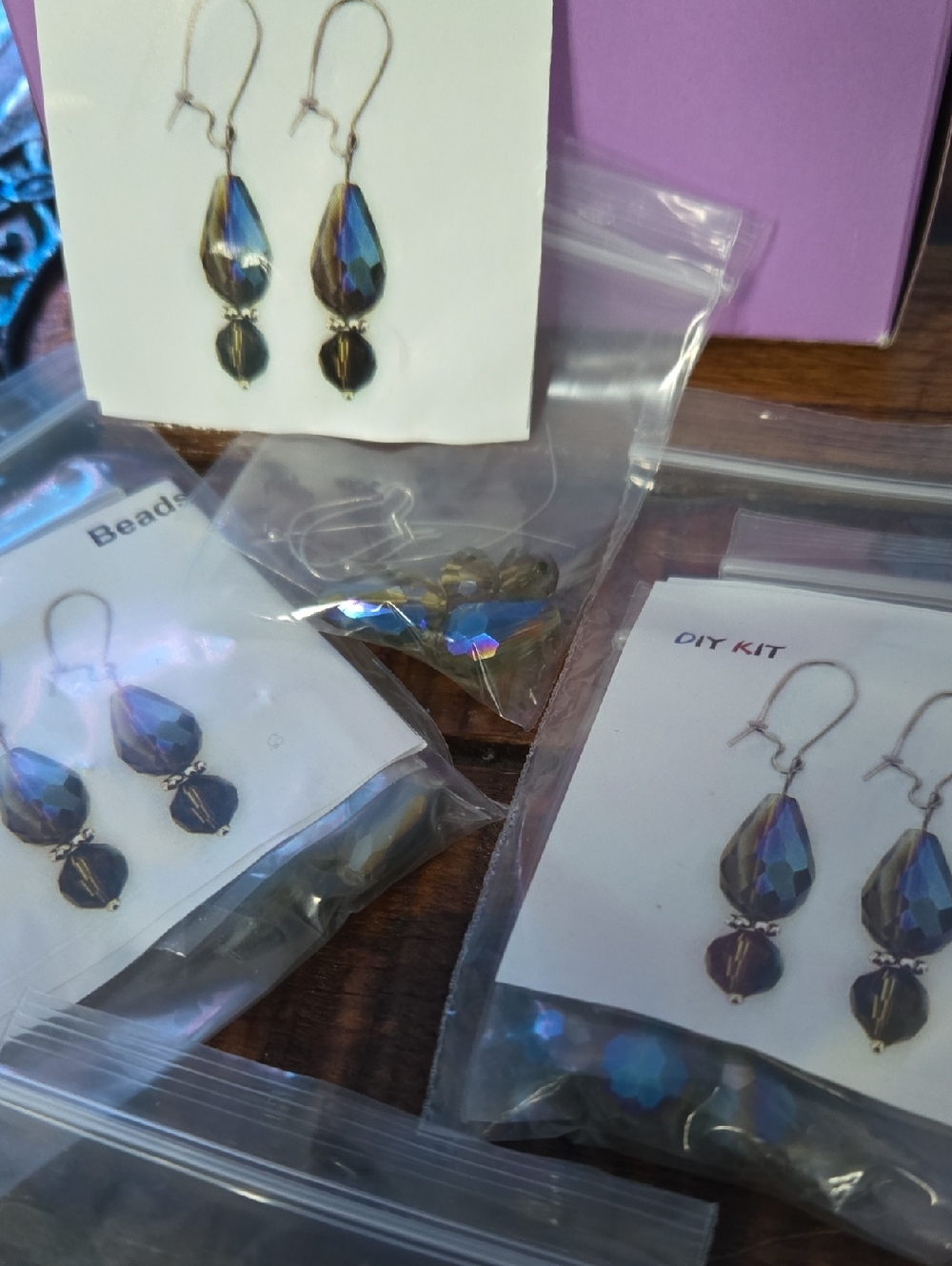 Three DIY Earring Kits Jewelry Crafts Beaded Earrings Total 3 Pairs Fun Project